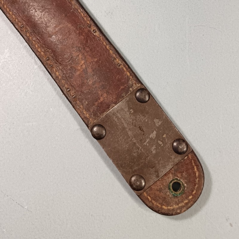 RARE !! COUTEAU DE COMBAT USM3 UTICA MARQUAGE GARDE ET MATRICULE AVEC FOURREAU CUIR USM6 MILSCO 1943